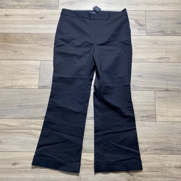 Club Monaco Women Cropped Kick‎ Flare Pants Size 12 Black - Picture 1 of 13